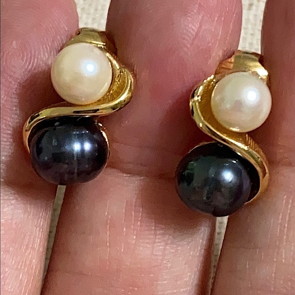🖤Tahitian💕pearl clip on earrings - Picture 1 of 8